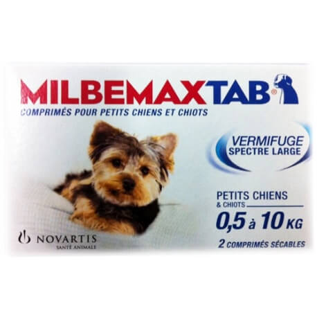 univers veto Milbemax Tab vermifuge pour petits chiens et chiots 2 comprimés