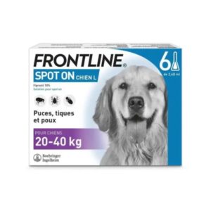 Frontline L 6 pipettes antiparasitaires pour chiens de 20 à 40 kg - Univers Véto