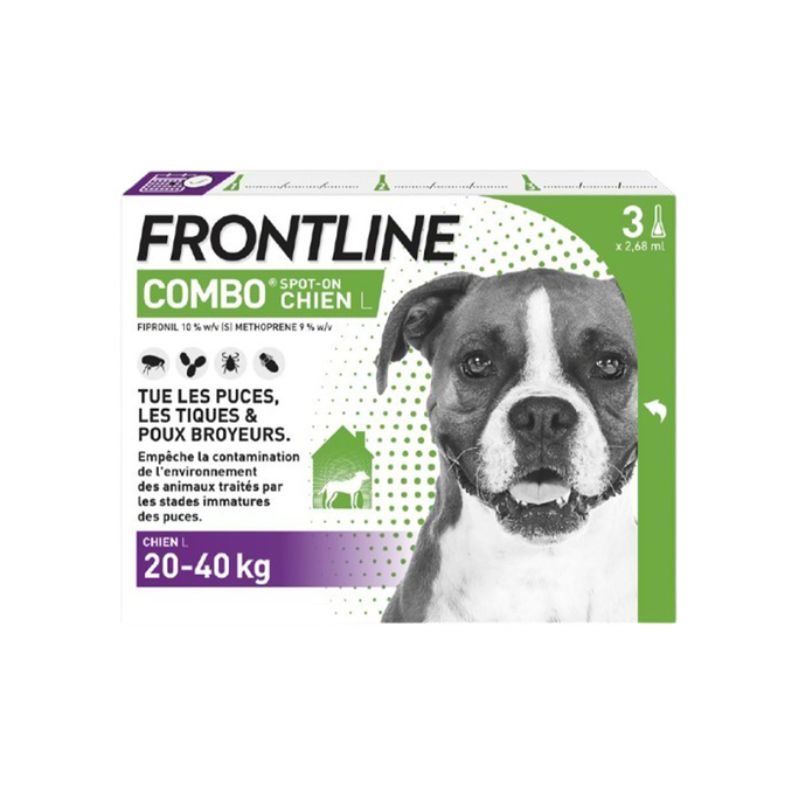 Frontline Combo L 6 pipettes antiparasitaires pour chiens de 20 à 40 kg - Univers Véto