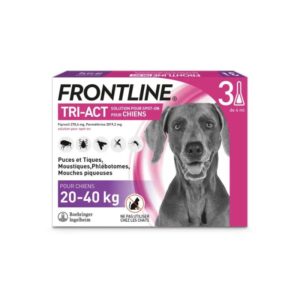 Frontline tri-act 3 pipettes pour chiens L de 20 à 40 kg - Univers Véto