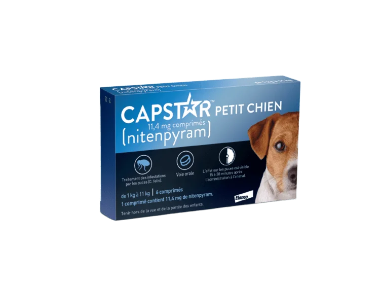 Boîte de Capstar 11,4 mg 6 comprimés, traitement anti-puces pour petit chien - Univers Véto