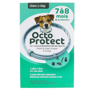 Collier antiparasitaire pour chiens de moins de 8 kg OctoProtect - Univers Veto
