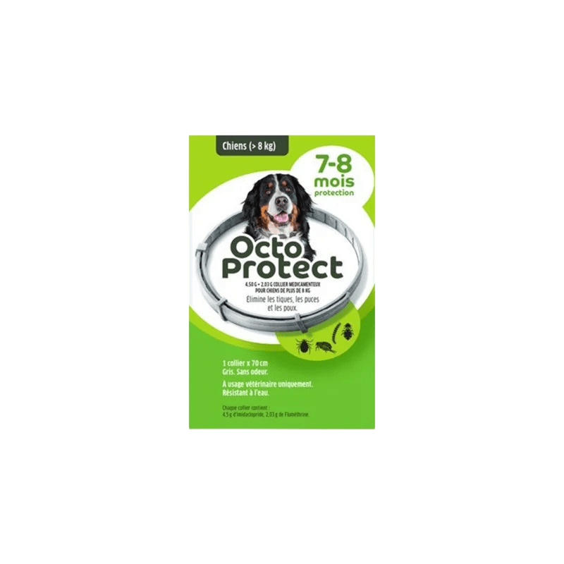 Collier antiparasitaire pour chiens de plus de 8 kg OctoProtect - Univers Veto
