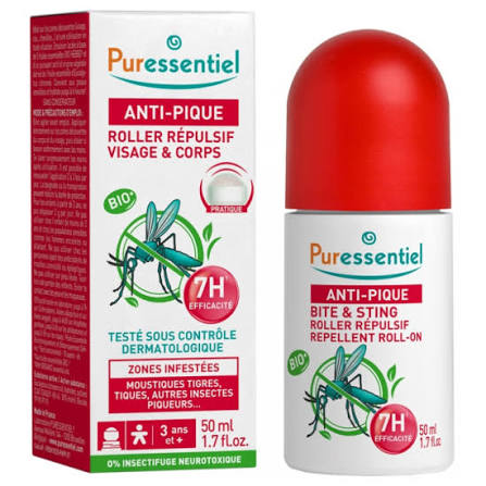 Roller répulsif visage et corps Anti-pique Puressentiel - 50ml