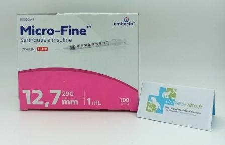 Seringues à insuline Micro-Fine 29G (0.3mm X 12.7mm) - 100 seringues