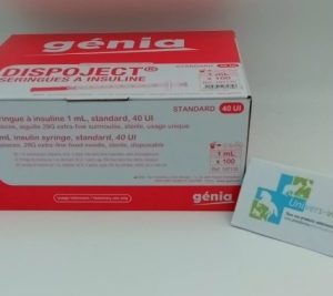 Seringues à insuline 1ml standard 40UI Dispoject - 100 unités