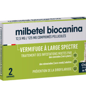 Milbetel vermifuge pour chien Biocanina - 2 comprimés